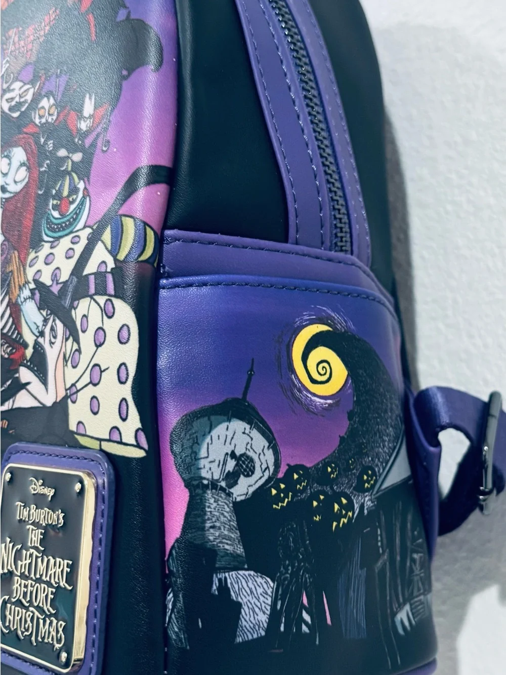 Disney The Nightmare Before Christmas Navy Purple Mini Backpack
